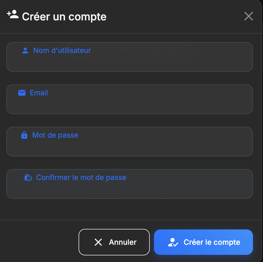Account creation
