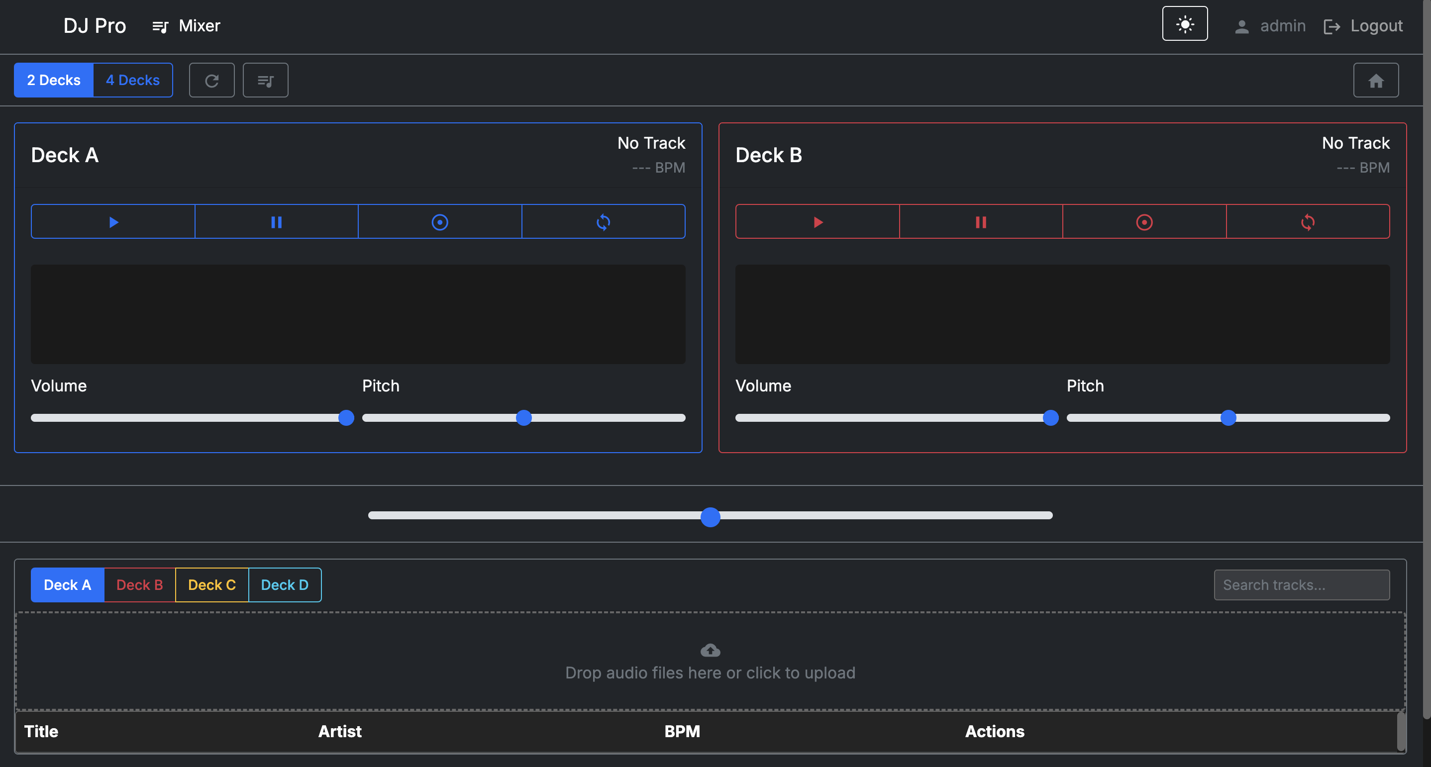 Mixing interface